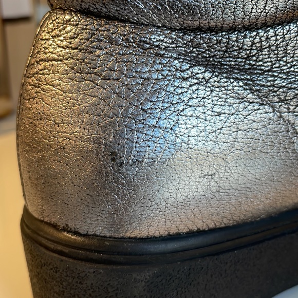 LiliMill Silver and Black leather platform Sneakers - Picture 7 of 10